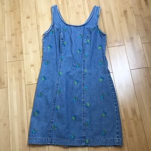 Vintage Niki-Lee Denim Embroidered Mini Dress